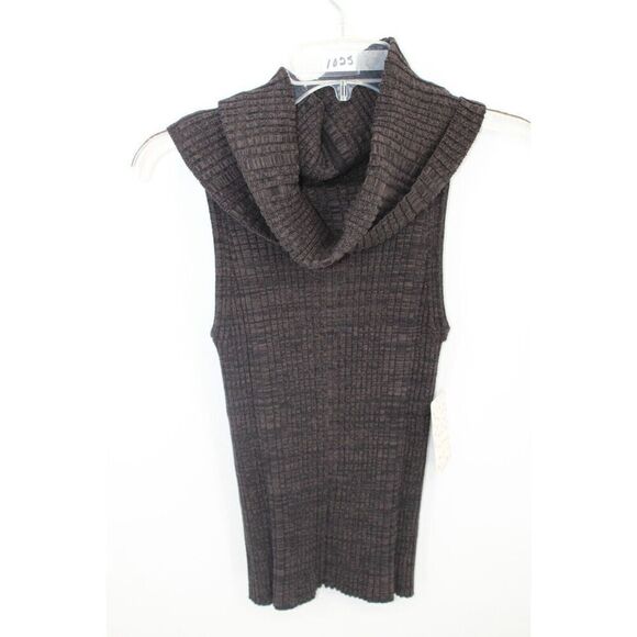 Free People Black Kobi sleeveless Ribbed Sweater Cowl Neck size Medium NWT - Picture 1 of 7